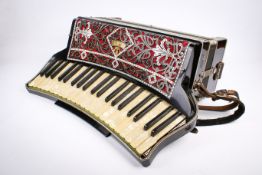 A vintage Paolo Soprani 41 key, 120 bass piano accordion.