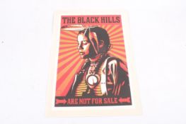 Shepard Fairey (1970) - The Black Hills, Are Not For Sale, urban art poster.