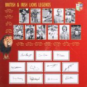 British and Irish Lions rugby union legends picture and signatures. Including J.P.R.