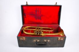 A circa 1950's J. R. Fleur & Son Ltd Alliance brass Flugelhorn, cased.