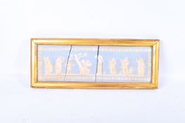 A Wedgwood Jasper style plaque. (AF), framed.