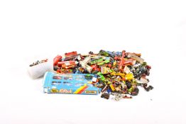 A large collection of playworn diecast vehicles. Including a boxed EFE J. & H.