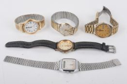 Five gentleman's wristwatches.