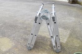 A folding aluminium step ladder