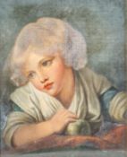 M.L. Davidson (19th century) - Portrait of young girl, oil on canvas.