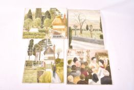 Frances Farrer (20th century), four signed paintings, oil on canvas.