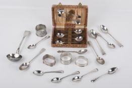 An assortment of silver, white metal and silver plate.