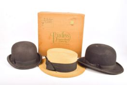 A group of three gentleman's hats.