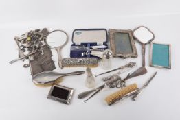 A quantity of silver and white metal items.