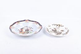 A Chamberlain Worcester plate and a William IV Ironstone plate by John Ridgway.