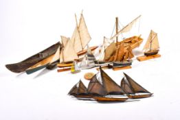 Collection of assorted model boats.