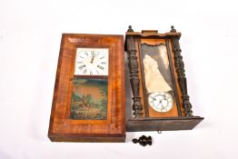 Two mahogany wall clocks.