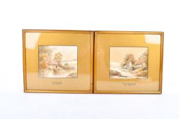 James Douglas, two watercolours - Near Corbridge and Haughton.