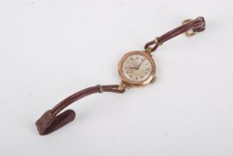 A lady's 9ct gold cased wristwatch.