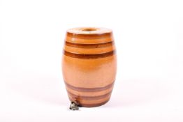 A Doulton & Co Lambeth ceramic saltglazed barrel. Impressed marks to the top, H46cm.