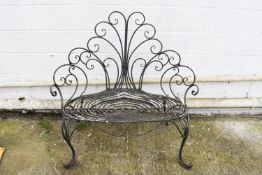 A metal garden bench.