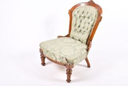 Victorian mahogany spoon back nursing chair.