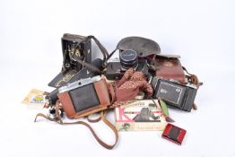An assortment of photography accessories.