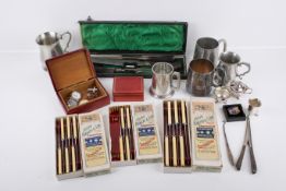 A small quantity of silverplated and other items.