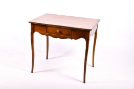 A 20th century glazed wood French style side table.