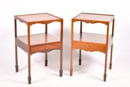 A pair of 20th century Georgian style mahogany night stands.