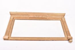 19th century carved gilt gesso rectangular overmantel mirror.