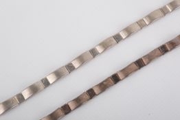 A matching silver necklace and bracelet. Of panel form, marked 925, panel width 0.