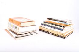 A collection of assorted books related to modern British art and design.