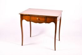 A 20th century glazed wood French style side table.