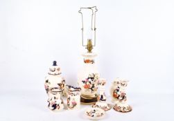 A collection of Mason's ceramics in the 'Mandalay' pattern.