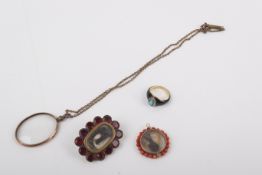 Four pieces of Victorian and later jewellery.