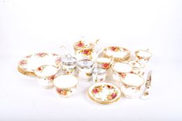 An assortment of Royal Albert 'Old Country Roses' pattern table ware.