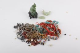 A collection of assorted costume jewellery necklaces.