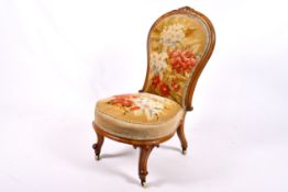 A walnut bedroom chair.