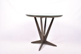 A contemporary grey coffee table.