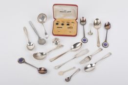 An assortment of silver and white metal.