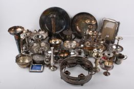 A large collection of silverplated items.