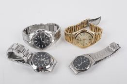 Four gentlemen's Seiko watches.