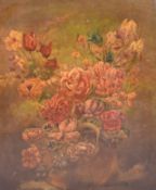 H. Cleland (19th / 20th century) - Still life with flowers, oil on canvas.