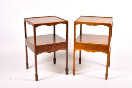 A pair of 20th century Georgian style mahogany night stands.