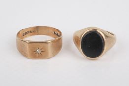 Two 9ct gold signet rings.