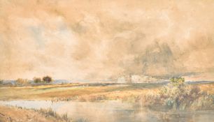 Thomas Bush Hardy, watercolour, Riverscape.