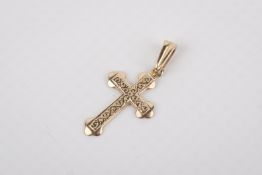 A small 9ct gold cross pendant.