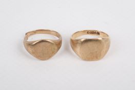 Two 9ct gold signet rings.