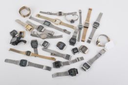 An assortment of digital wristwatches. Including a Braddon, Contima, Shivas 'Melody', Saxon, etc.