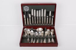 A contemporary canteen of silverplated Butler Cavendish flatware for eight.
