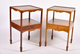 A pair of 20th century Georgian style mahogany nightstands.