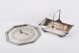 Two silverplated serving dishes.