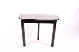 A contemporary C20 black lacquered console table.