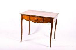 A 20th century glazed wood French style side table.